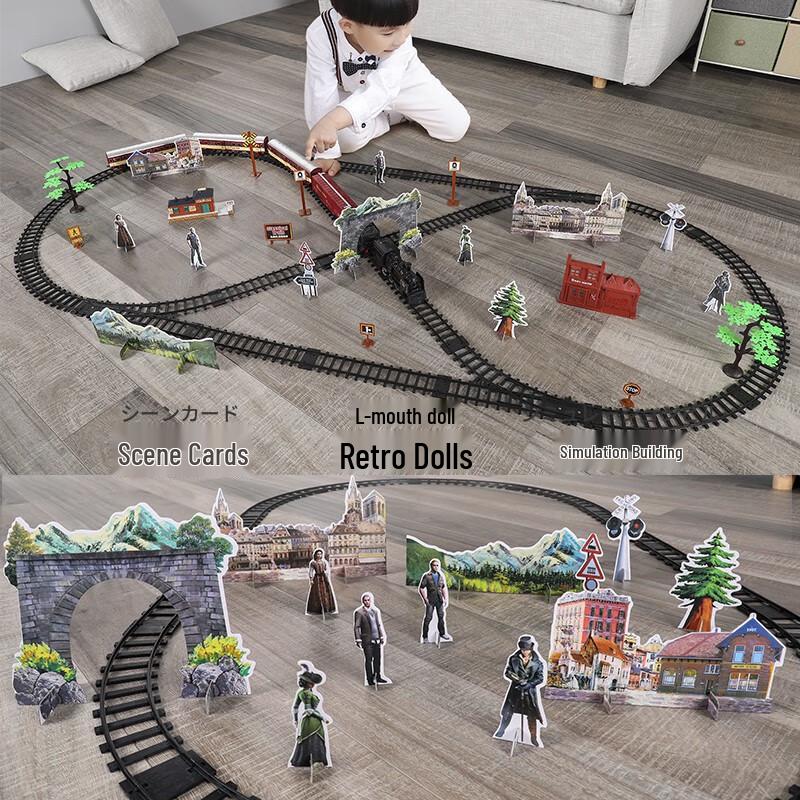 Snaen Retro Steam Train Track Toy Set