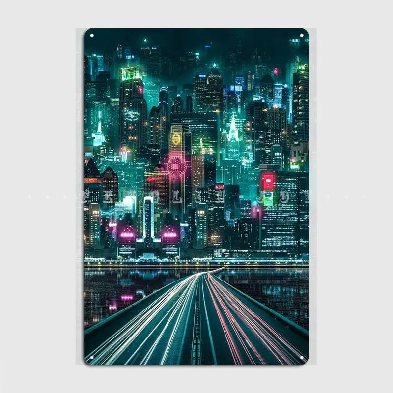 Neonstadt Metallschild Wandbild Höhle Pub Anpassen Wandplakette Blechschild Poster