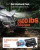 VEVOR 1587 kg Elektrický naviják, 12V DC Naviják pro ATV/UTV s průměrem 5,5 mm x 10 m Syntetické lano a Kabelové dálkové ovládání, Vodotěsný IP55