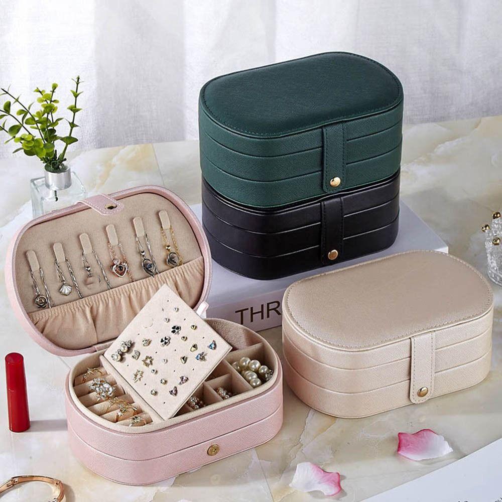 PU Leather Ring Earrings Storage Box Anti-oxidation Jewelry Storage Box  Travel