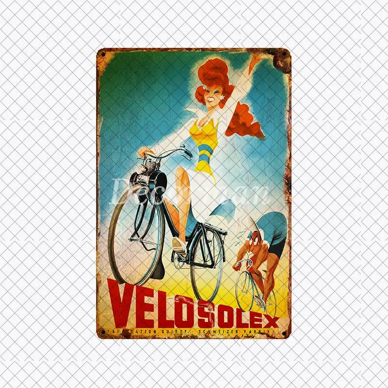 [ DecorMan ] VELO SOLEX France Bike Metal SIGN Custom Wall Poser iron Painting PUB Room Bar Hotel Decor LTA-2033