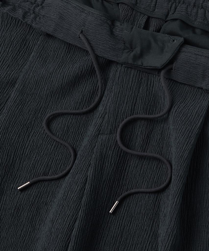 MUSINSA STANDARD Crinkle One-Pleat Wide Elastic Waist Pants [Iron Gray]