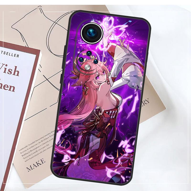Genshin Impact Yae MIko Case For Honor Magic 8 7 5 6 Pro Win RT 50 70 90 200 400 Lite X8b X8c X9a X9b X9c X9d Cover