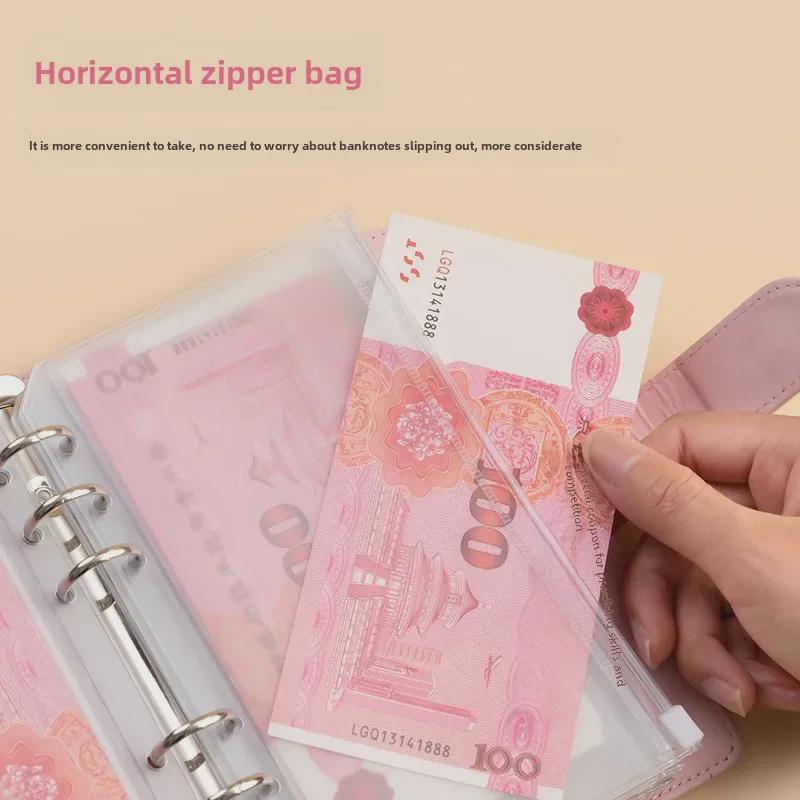 "Large Capacity Cash Deposit Book: Family Finance Management, Loose-Leaf Handbook and Bill Storage Bag"