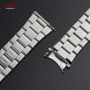 20mm 22mm 24mm Stainless Steel Watch Band Flat Interface Bracelet with Folding Buckle Universal Replacement Metal Watch Strap