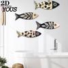 Lightweight Wall Decoration 4Pcs Wooden Fish Decor, Rustic Farmhouse Ocean Art, Vintage Waterproof Beach Nautical Coastal Theme Decor for