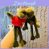 Adorable Plush Frog Keychain For Bags And Cars Cartoon Style Red Outfit
