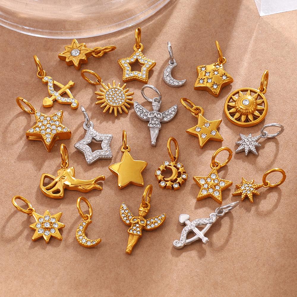Yori 2Pcs Stainless Steel Gold Color PVD Plated Pendant for DIY Necklace Bracelet Earring Jewelry Making Accessories