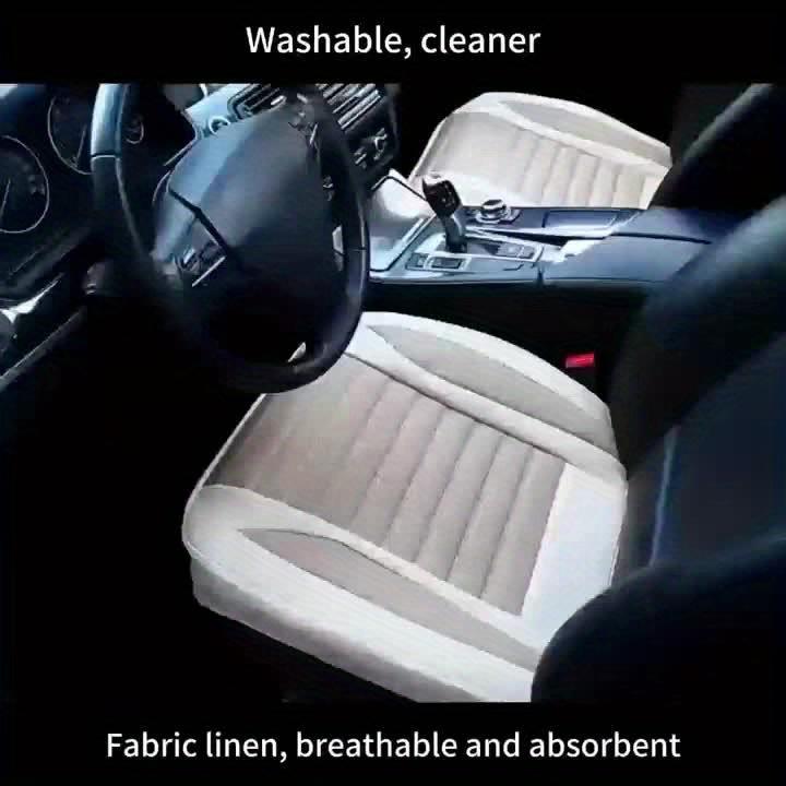 Celoroční lněný polštář na autosedačku - Protiskluzový, Odolný proti opotřebení, Prodyšný, Snadná instalace na sedadlo spolujezdce v SUV, Lehký a měkký