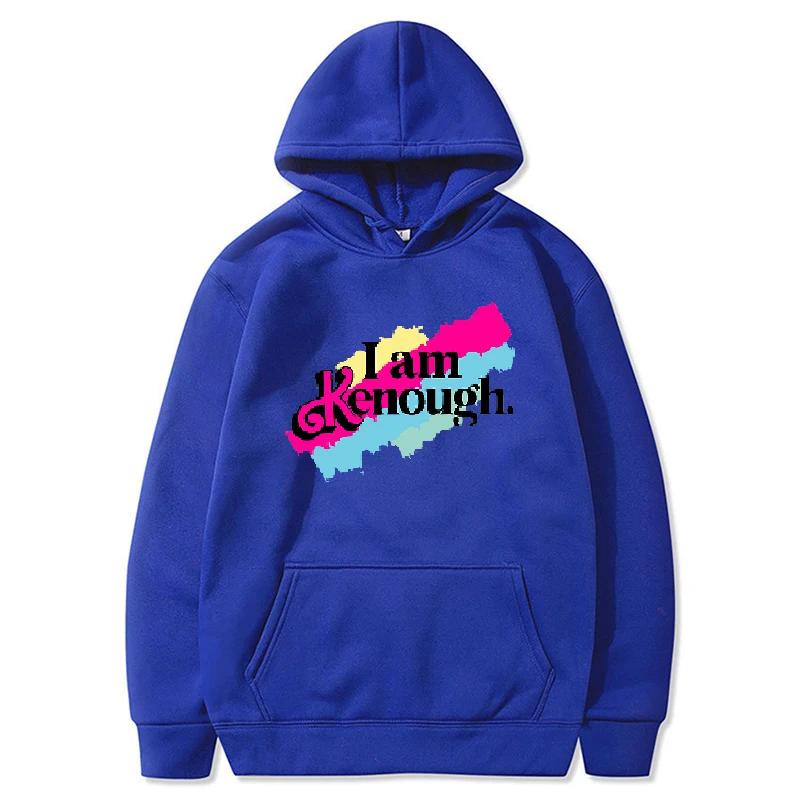 Autumn and Winter I Am Kenough Hoodie Fashion Pattern Printed Sweatshirt Men's Casual Harajuku Sports Warm Hoodie