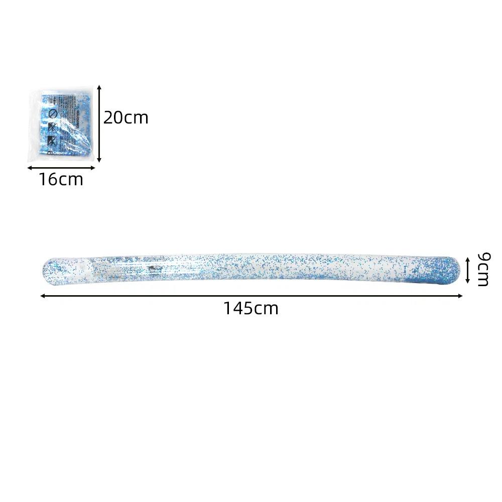 140cm Inflatable Swimming Wand Floating Stick with Shiny Sequins Inflatable Swimming Aid Arm Flotation Ring for Water Activities