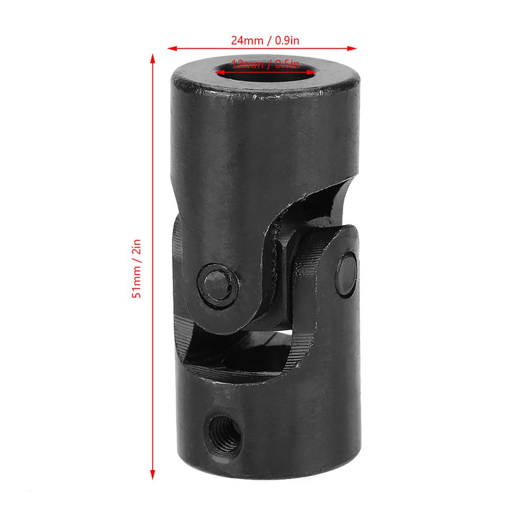 Shaft Coupling Motor Connector DIY Steering Universal Joint 12*24*51mm