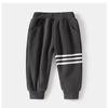 Autumn 2025 Boys' Patchwork Stripe Hoodie & Pants Two-Piece Set