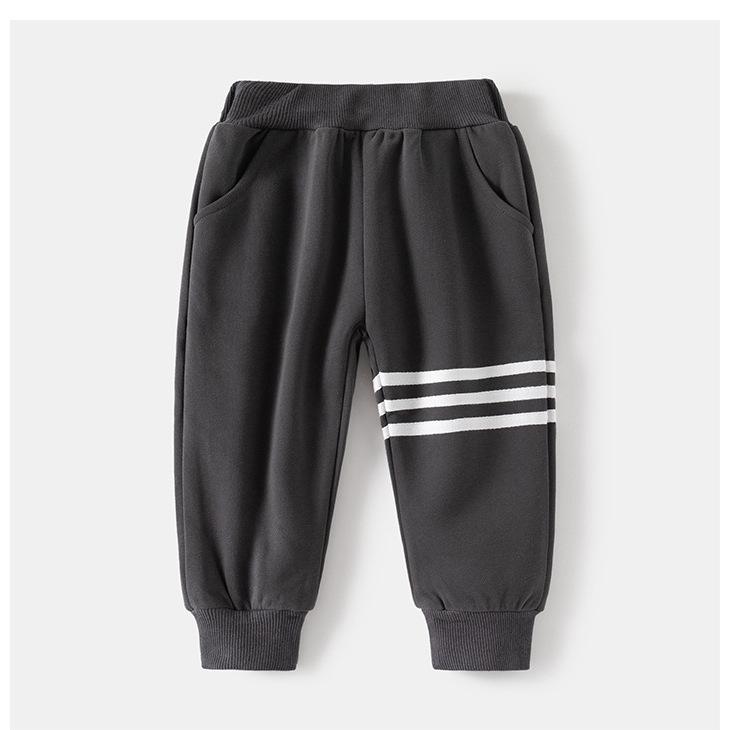 Autumn 2025 Boys' Patchwork Stripe Hoodie & Pants Two-Piece Set