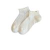 White Mesh Stockings - Summer Lightweight Lace Mid-calf Socks Without Bones - Postpartum Stockings with Low Heel and Shallow Opening