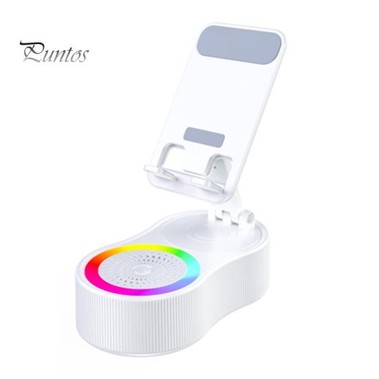 

Подставка для телефона с возможностью вращения на 360 градусов, беспроводным динамиком Bluetooth и подсветкой RGB, регулируемым по высоте держателем для мобильного телефона белый