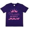 T-shirt Fille d'Anniversaire Les Princesses Naissent en Juillet Cadeau d'Anniversaire Drôle