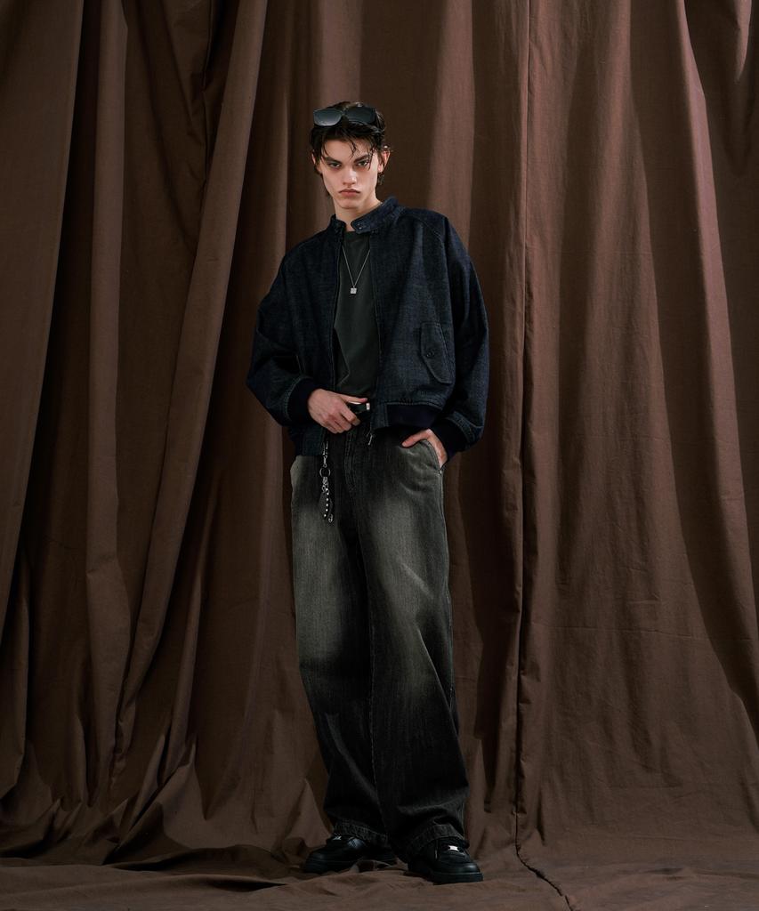 EZKATON Wear Washed Denim Pants Deep Grey Kmlp6861