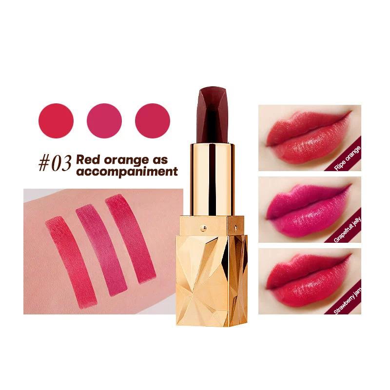 Non Stick Cup Lipstick Lip Makeup Long Lasting Makeup Fine Texture A Tricolor Lipstick Rich Tricolor Lipstick C