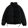 Men Cotton Coat Drawstring Hem Zipper Stand Collar Solid Color Padded Cold-proof