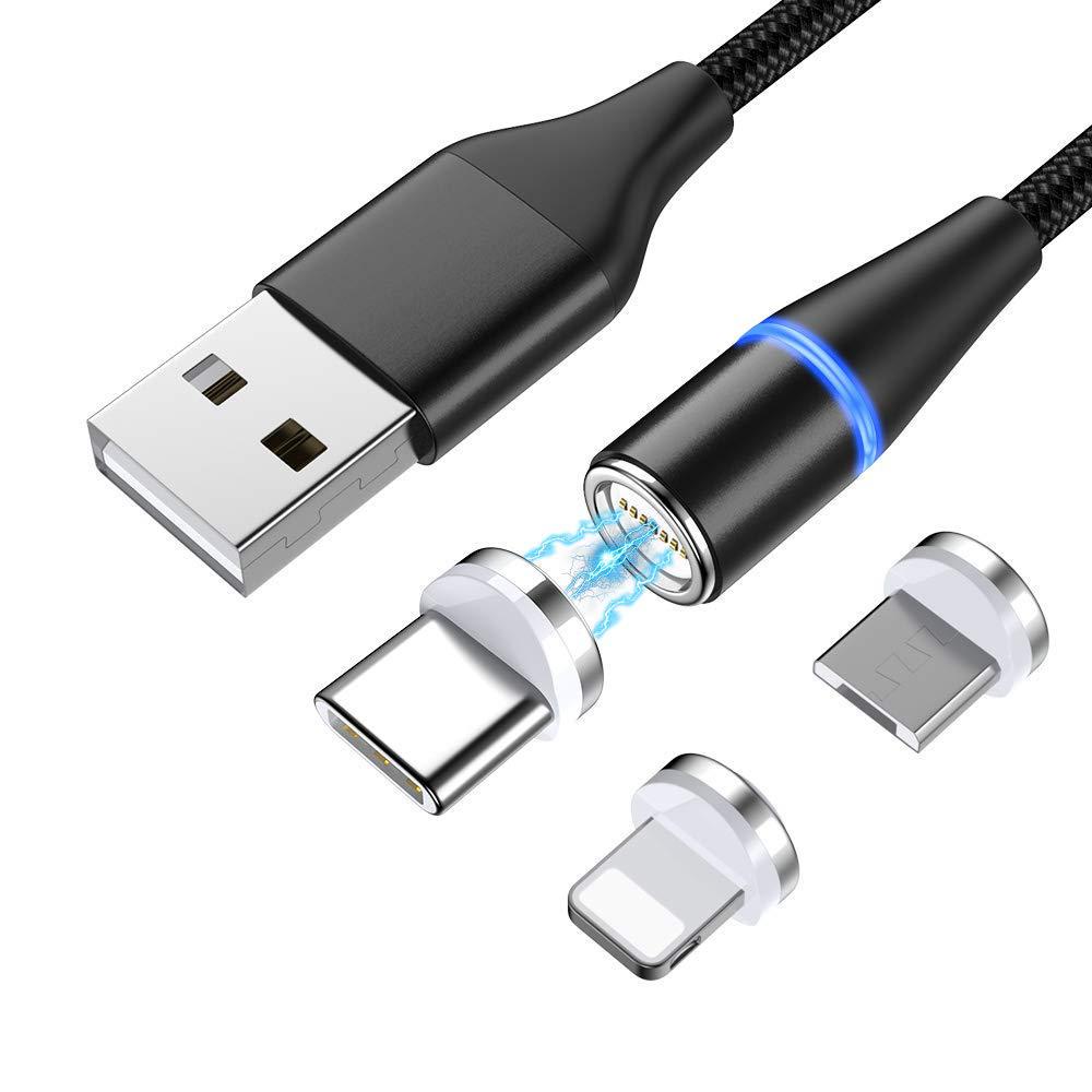 Magnetic Rotating Fast-Charge 3-in-1 Data Cable (5A)