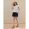 INMAN French Lace Flutter Sleeve Ruffle Collar Blouse