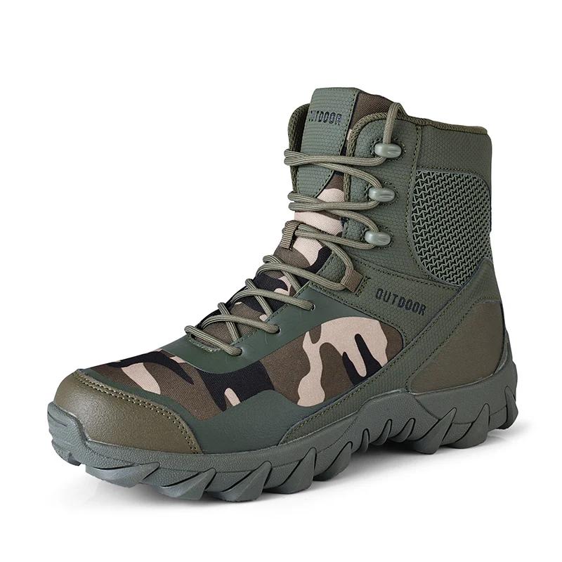 New Outdoor Breathable Desert Hiking Boots Mens Climbing Mountaineering Fishing Shoes Lightweight Tactical Hunting Combat Boots