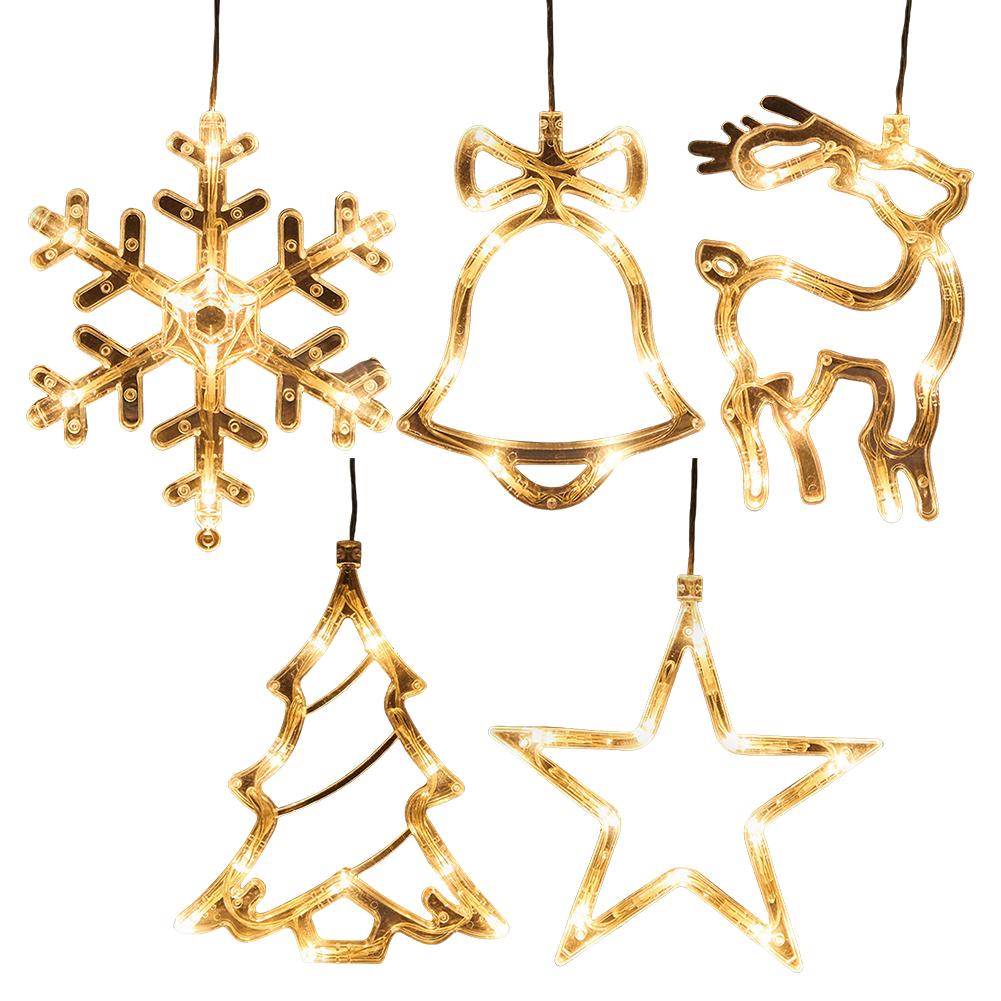 

5Pcs String Light Battery Powered Silhouette Light with Suction Cup Curtain Lamp for Home Bedroom Window