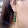 Fresh Green Water Drop Diamond Geometric Long Earrings for Women - 2022 Trendy Sweet Style
