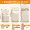 Space Saving Hanging Garment Bag with Self Compression Zipper Transparent Visible Dust Cover for Down Coat Closet Storage