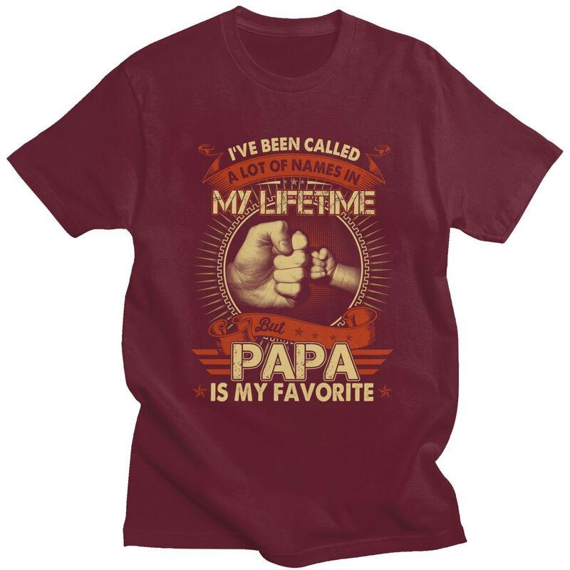Custom Lifetime Papa T Shirts for Men Pure Cotton Tee Tops Dad Fathers Day Gift Tshirt ShortSleeve Tshirt Clothes