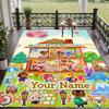 Custom Text Animal Crossing Pattern Floor Rug Soft Indoor Carpet Mat Living Room Bedroom