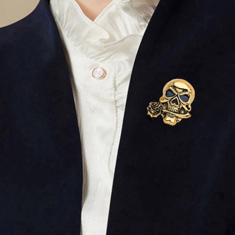 Statement Skull Lapel Pin for Rebellious Fashionistas Long Time Use Alloy Materials Ideal for Gift Giving