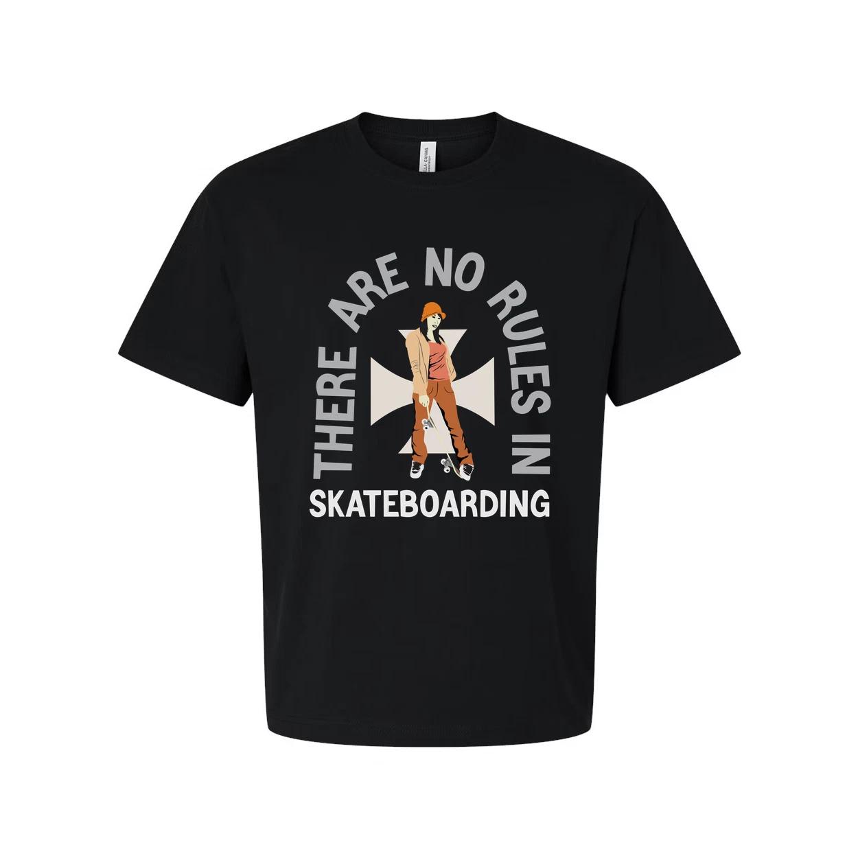 Skateboarding Graphic T Shirt Unisex Featuring There Are No Rules In Skateboardi S
