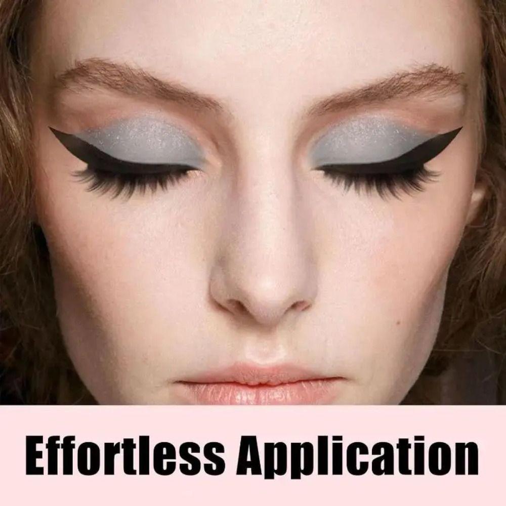 2 Pairs Reusable Lazy Eyeshadow Eyelash Patch Quick Makeup Waterproof Eyeliner Sticker  Girl