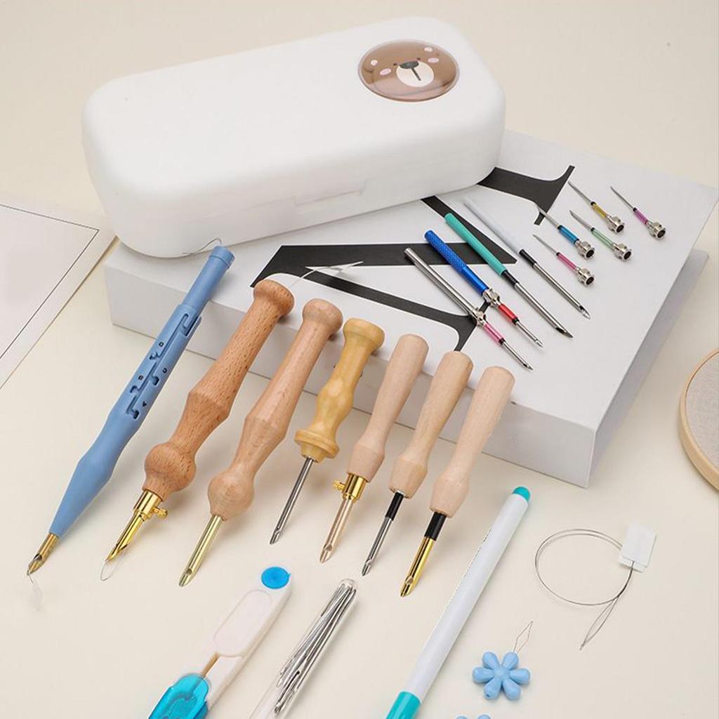 Punch Needle Kit For Beginners Complete Set For Needle Punching Comfortable To Grip Handmade Craft Punching Needling Tool For