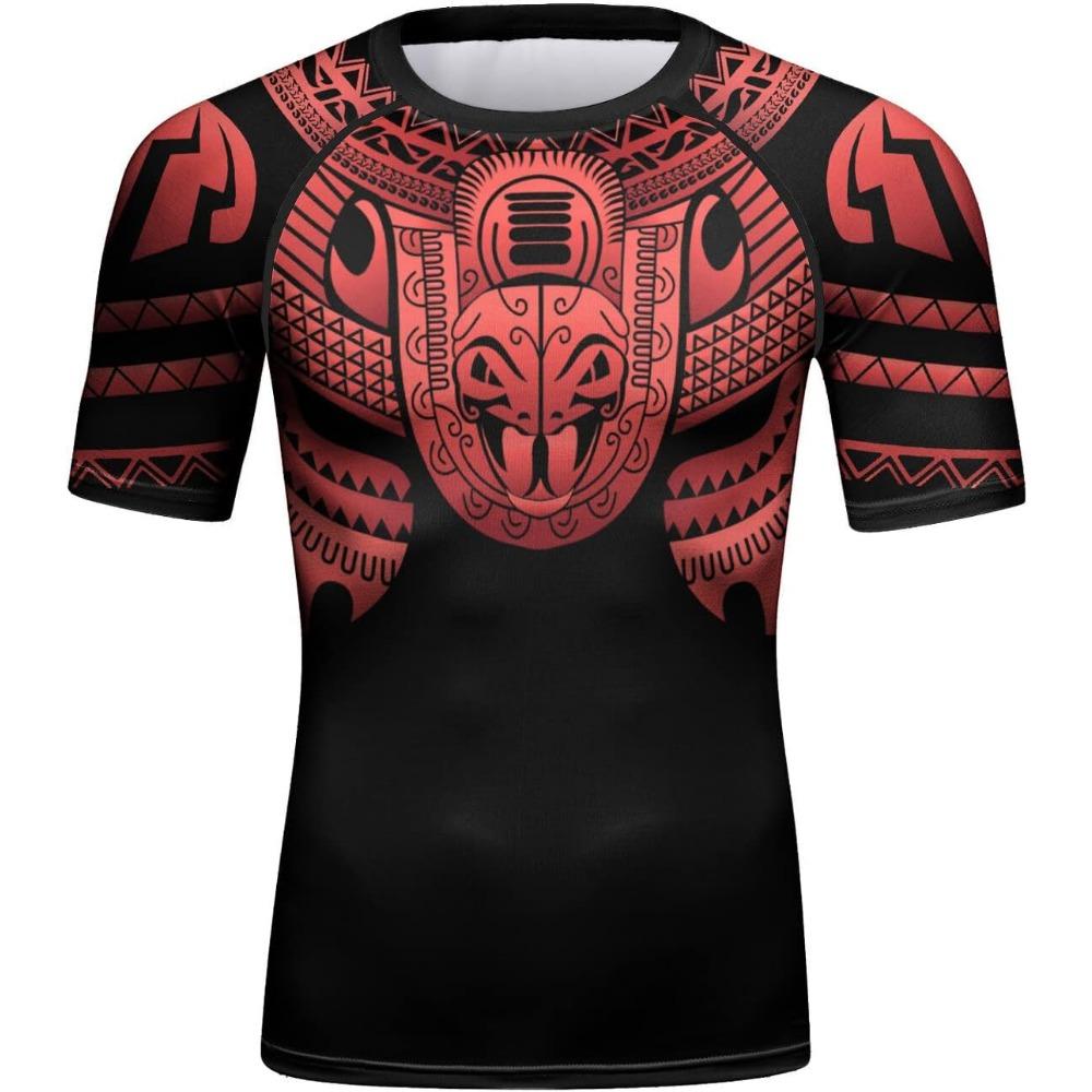 Red Plume Mens 3D Digital Printing Short Sleeve T-Shirt Outdoor Running Yoga Fitness Tight Shirt for Men