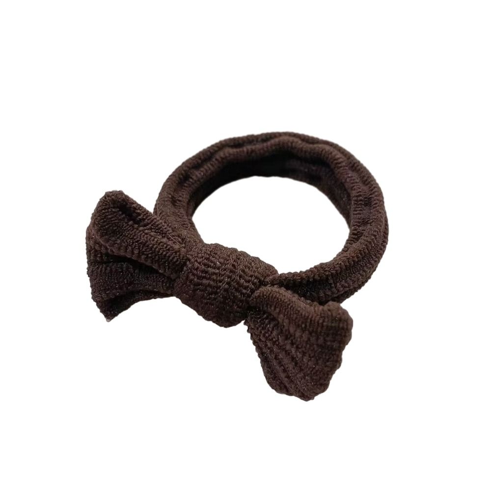 1pcs 5Colors Bow Hair Ring Flocking Tie Ponytail Hair Circle colourful hair band  Girl Accessories