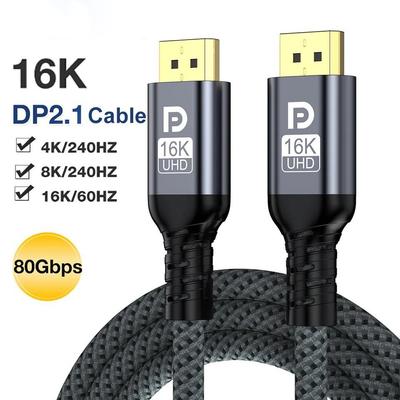 16K DP2.1 Kabel 16K60Hz 80Gbps DisplayPort Kabel DP na DP Kabel Audio Video Kabel HDR 10+ Display Port Kabel pro PC TV Projektor