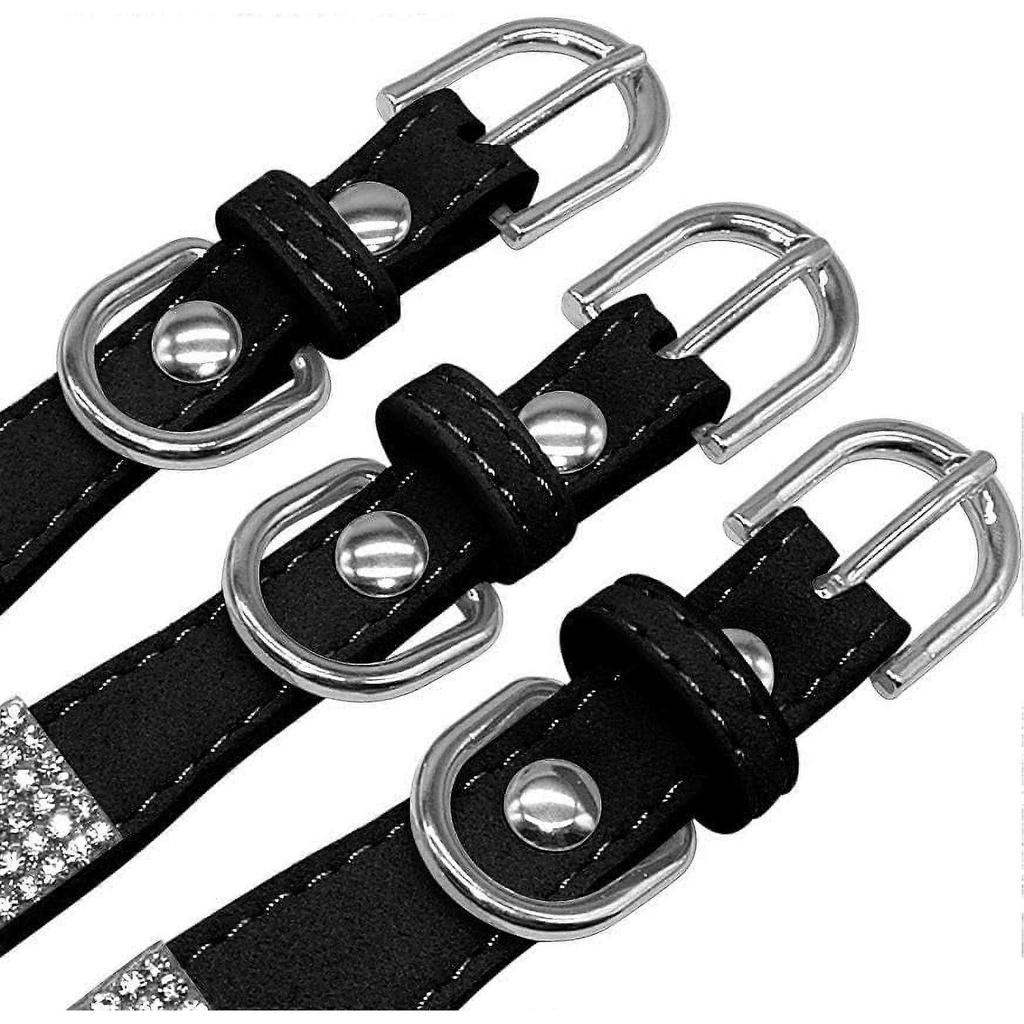 1Piece Rhinestone Dog Collar, Cute Dazzling Sparkling Soft Suede Leather Dog Cat Rhinestone Collar Crystal Diamond Pet Dog Puppy Collar