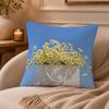 Daisy Cushion Cover Anti-dustmite Pillowcase Invisible zipper silky short plush Sofa cushion cover