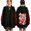 Felpa con zip Hazbin Hotel Stampa Retro Autunno Inverno Streetwear Moda Casual Harajuku Cappotto Pile Manica Lunga Felpe con Zip