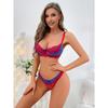 Bra Thong Set, Sexy Lace Gathered Ladies Underwear Panties Adjustable Bra