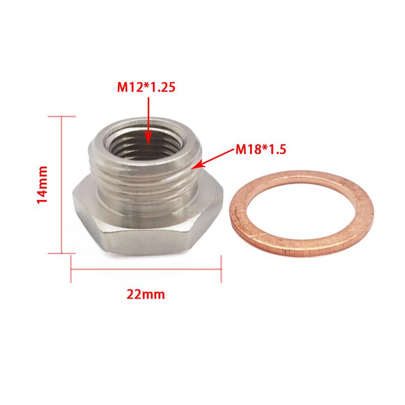 Oxygen Sensor Connection Kit M12X1 25 to M18X1 5 Universal Fit Corrosion Resistant for Cars Steel