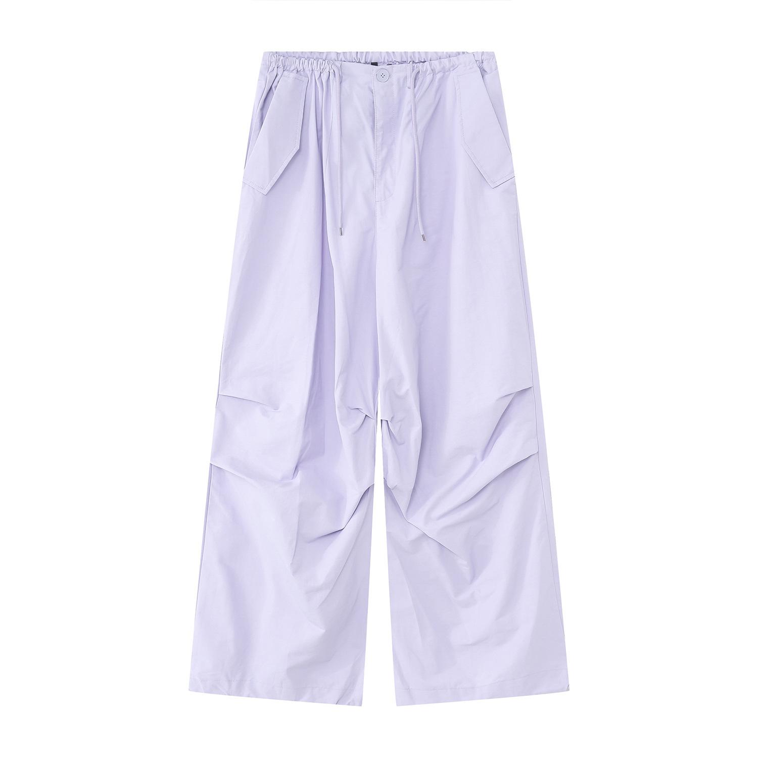 

Мужские летние новые свободные драпированные швабры для пола, повседневные брюки в стиле хип-хоп с эластичной резинкой на талии L фиолетовый