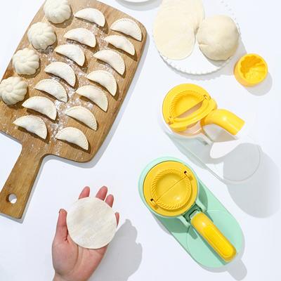 2Pcs Kitchen Dumpling Maker Dumpling Skin & Dumpling Press Mold 2-in-1 Gadgets Multifunctional Steamed Stuffed Bun DIY Making Tool for Pies