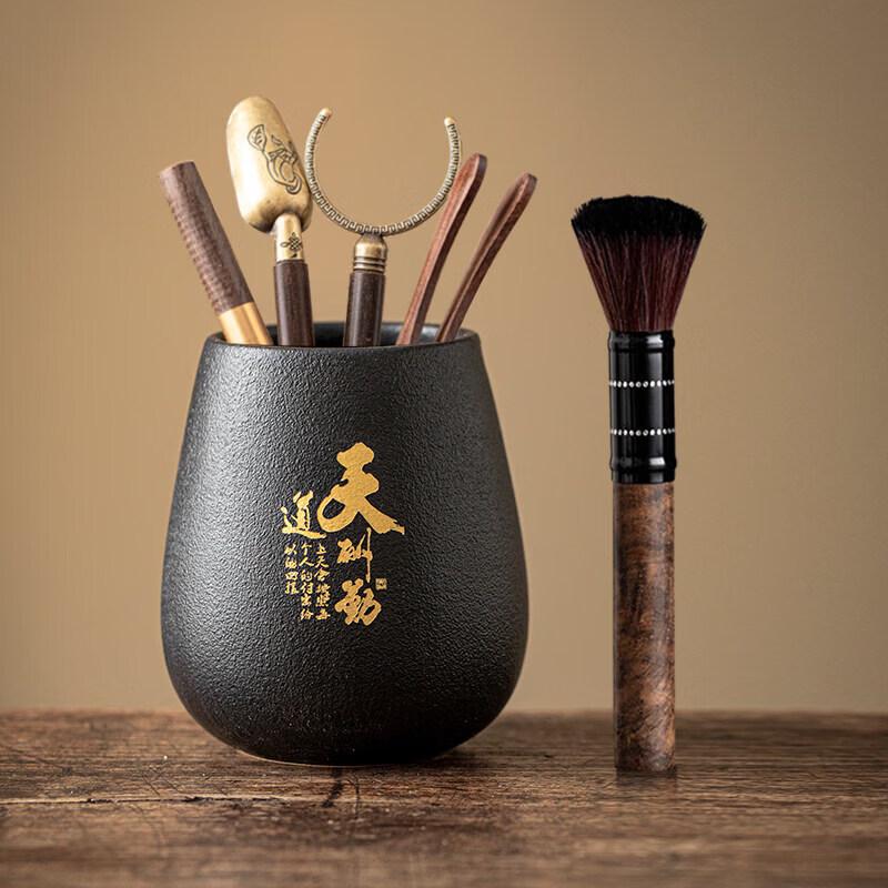 Ebony Wood Six Gentlemen Tea Ceremony Tool Set