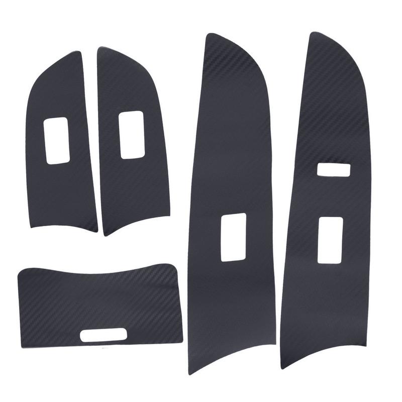 LHD Car Interior Gear Panel Window Control Switch Sticker Kit Fit for Lexus IS250 300 350 2006-2012 3D Black Carbon Fiber Style