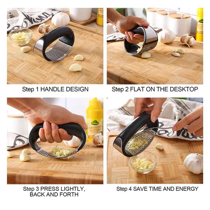 Stainless Steel Garlic Press Crusher Manual Garlic Mincer Chopping Garlic Tool Fruit Vegetable Tools Kitchen Accessories Gadget