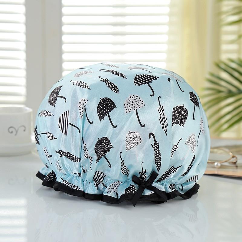 Double Waterproof Shower Cap Shampoo Hair Bath Makeup Head Cover